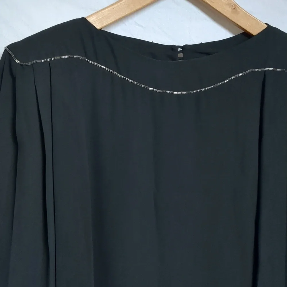 Tobi dress vintage Black cutout beaded sz Small - Picture 4 of 12